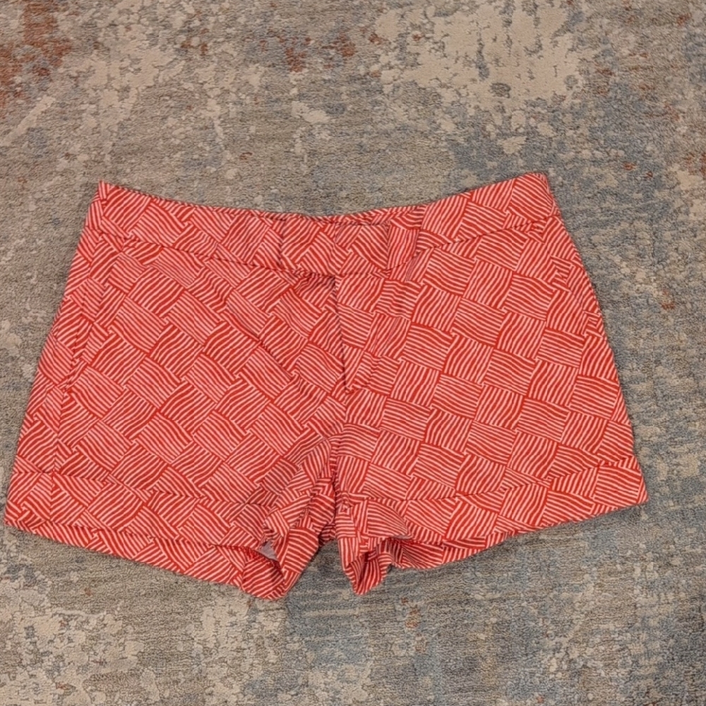 Banana Republic Coral Geometric High-Rise Shorts